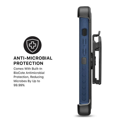 MYBAT Pro Antimicrobial Maverick Series Case with Holster and Tempered Glass - Apple iPhone 13 Pro (6.1) - Color Options