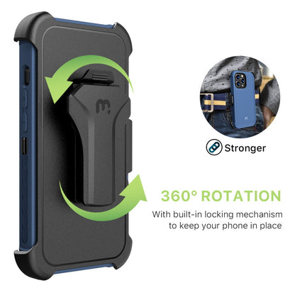 MyBat Pro Antimicrobial Maverick Series Case with Holster and Tempered Glass - Apple iPhone 13 Pro Max (6.7) - Color Options