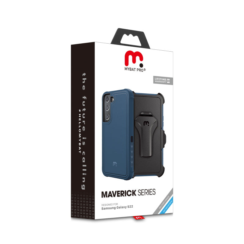 MyBat Pro Antimicrobial Maverick Series Case with Holster - Samsung Galaxy S22 - Color Options