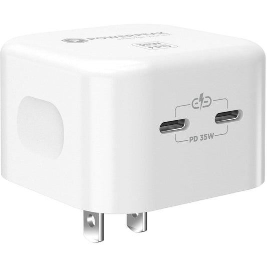 Powerpeak 35W USB-C Dual Wall Power Adapter - White